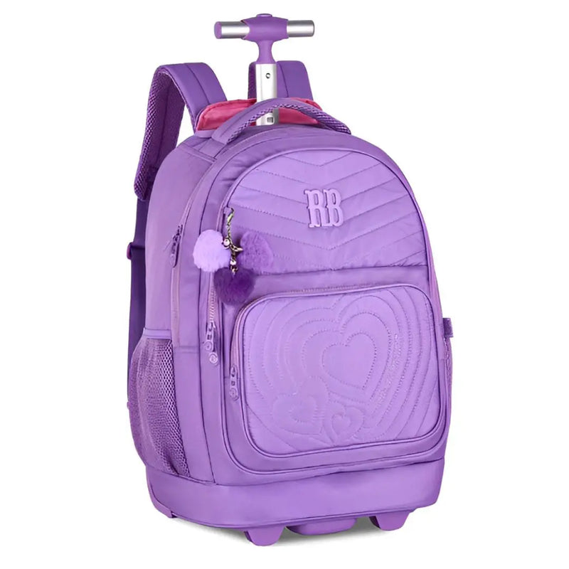 Mochila Carrinho Rebecca Bonbon Rosa Roxo Azul Verde Feminino Juvenil Escolar Meninas Clio Megalomania