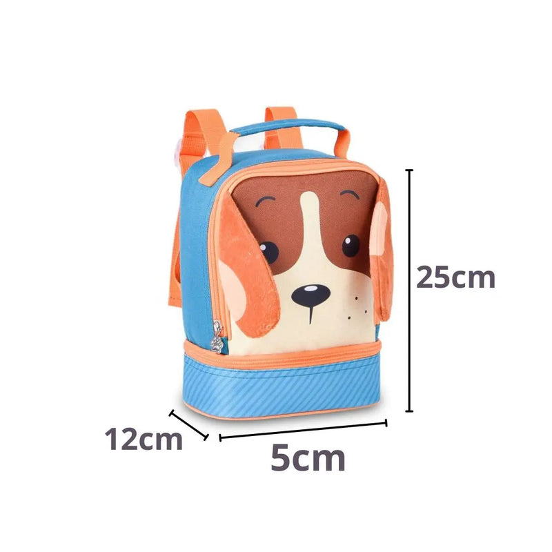 Kit Mochila de Carrinho Laranja Bolsa Mala Lancheira Térmica Duas Alças Escolar Infantil Clio Megalomania
