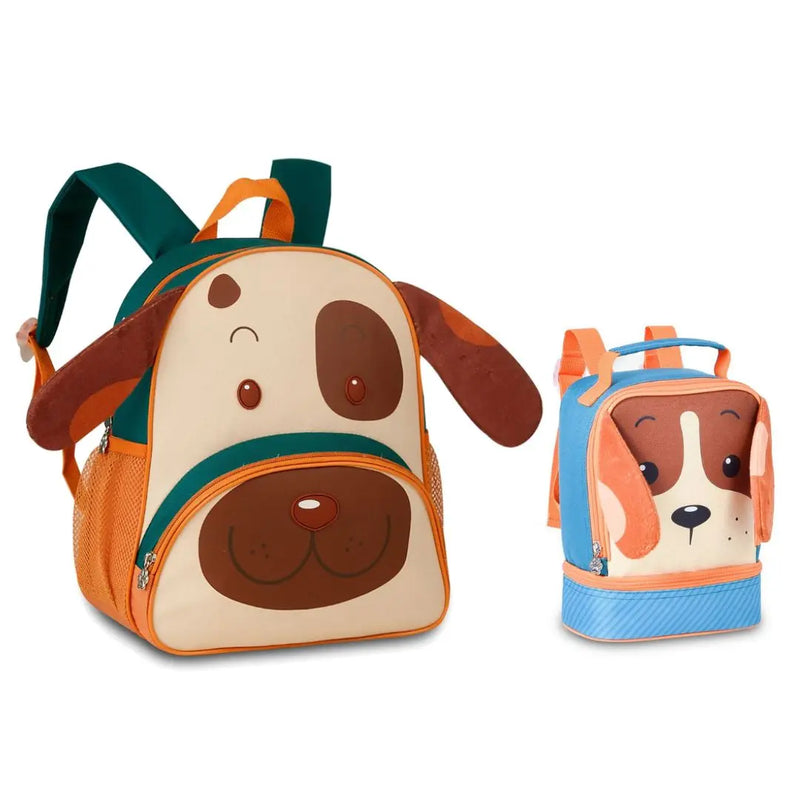 Kit Mochila de Carrinho Laranja Bolsa Mala Lancheira Térmica Duas Alças Escolar Infantil Clio Megalomania