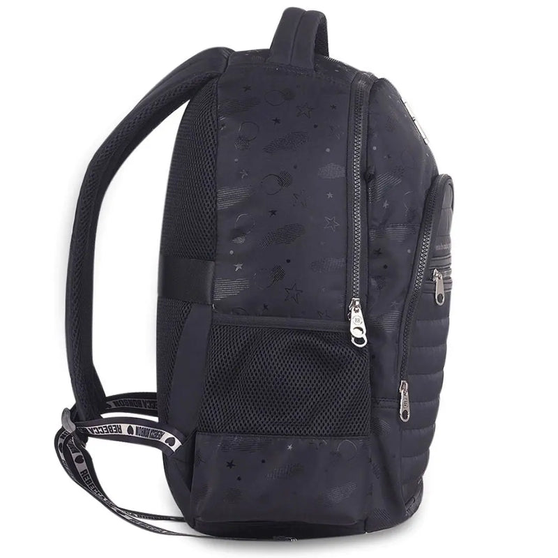 Mochila Costas Rebecca Bonbon Holográfica Preto Juvenil Meninas Feminino Escolar Clio Megalomania