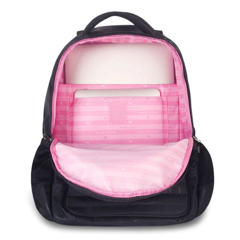Kit Mochila Costas Rebecca Bonbon Holográfica Preto Estojo Box Juvenil Feminino Meninas Escolar Clio