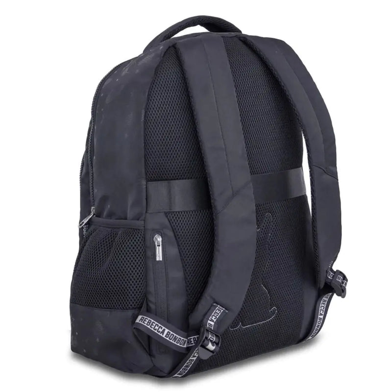 Mochila Costas Rebecca Bonbon Holográfica Preto Juvenil Meninas Feminino Escolar Clio Megalomania