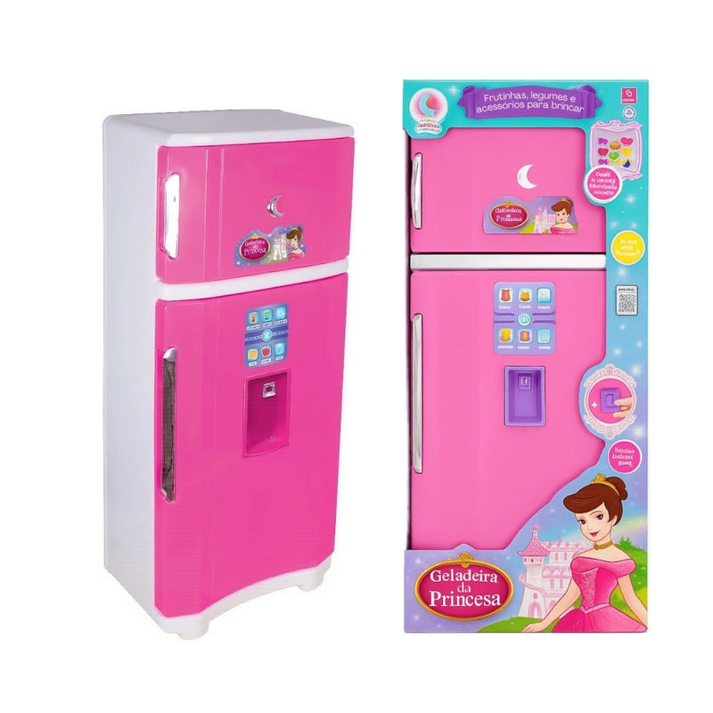 Brinquedo Geladeira Duplex Cristal Brinquedo Infantil Grande Fashion Lua de Cristal