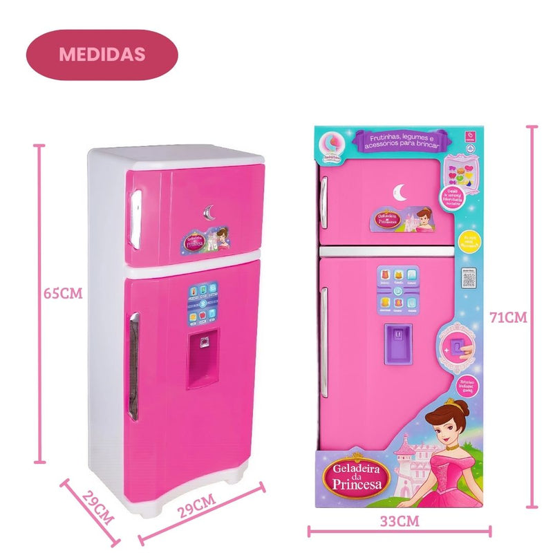 Brinquedo Geladeira Duplex Cristal Brinquedo Infantil Grande Fashion Lua de Cristal