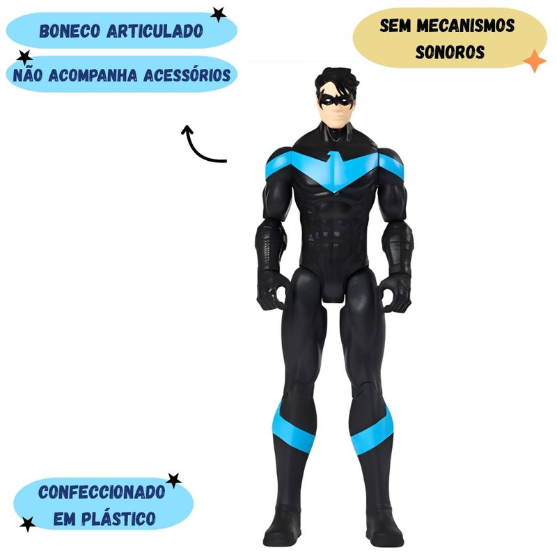 Boneco Articulado Asa Noturna DC Batman Nightwing Comics Spin Master Colecionável Morcego