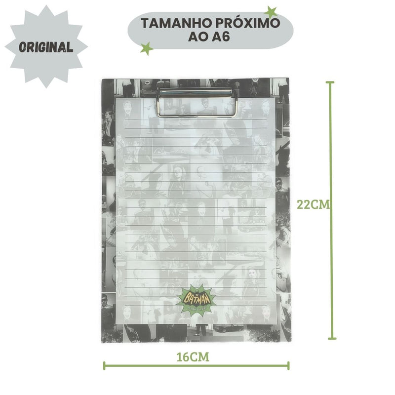 Bloco Anotação Prancheta Batman Movie Serie Dc Comic Cenas
