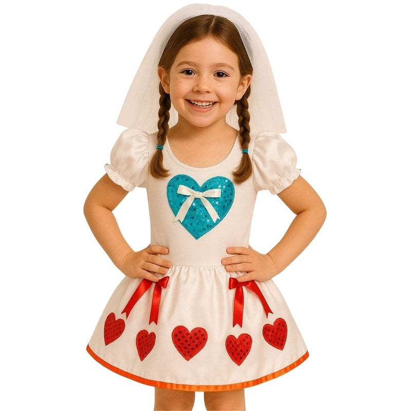 Vestido Fantasia Junina Noivinha Noiva Julina Festa Menina Infantil Megalomania