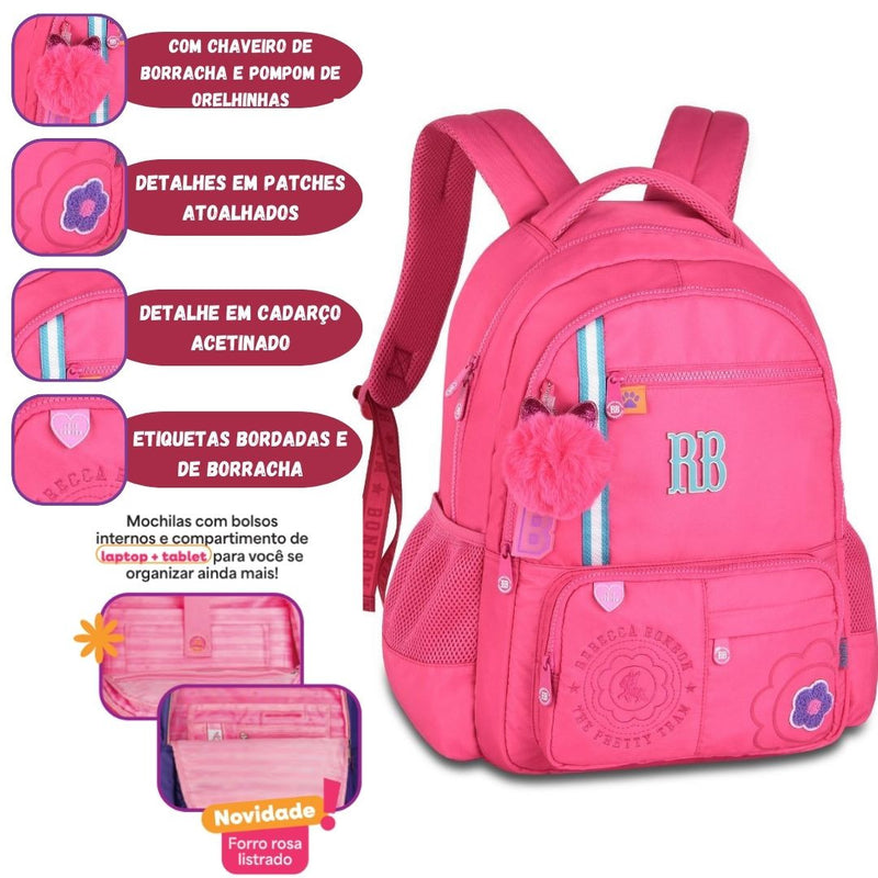 Mochila Costas Rebecca Bonbon Notebook Escolar Adolescente Estilosa Volta Aulas Original Feminina