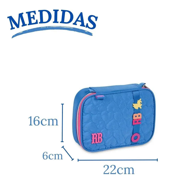 Kit Mochila Costas Rebecca Bonbon Azul Estojo Grande Box Juvenil Meninas Escolar Feminino Clio Megalomania