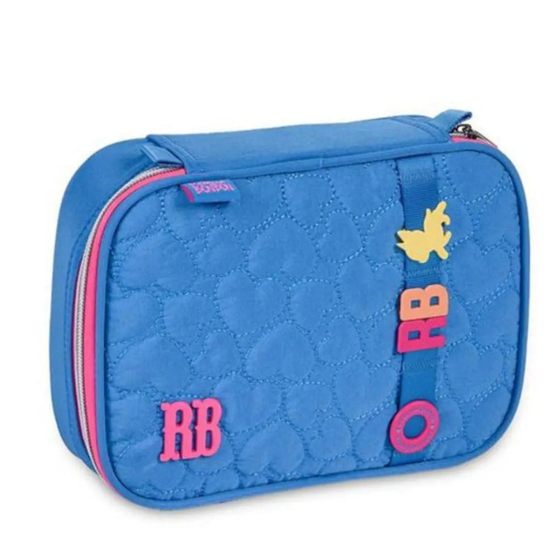 Kit Mochila Costas Rebecca Bonbon Azul Estojo Grande Box Juvenil Meninas Escolar Feminino Clio Megalomania