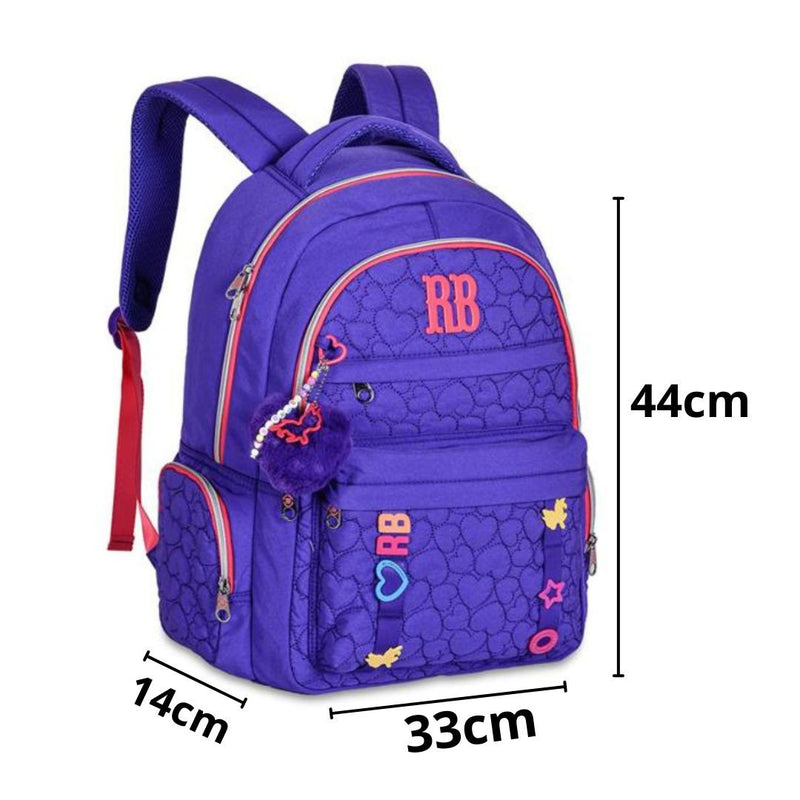 Kit Mochila Costas Rebecca Bonbon Roxa Estojo Box Juvenil Escolar Meninas Feminino Clio