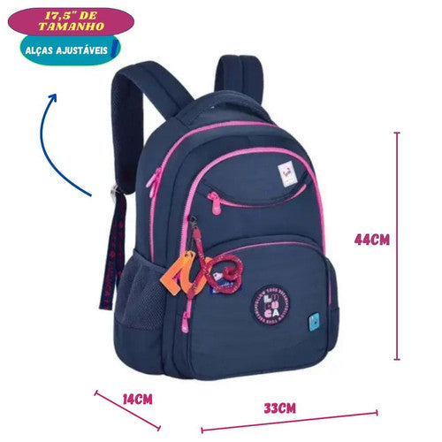 Mochila Costas Luluca Escolar Oficial Notebook Resistente Durável Espaçosa Feminina Grande Menina Youtube