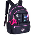 MOCHILA DE COSTAS LULUCA PRETO ROSA AZUL 17,5" LU24636 Megalomania