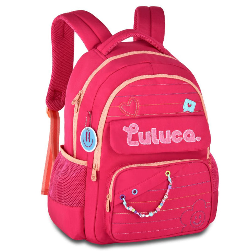 Mochila De Costas Luluca Escolar Feminina Juvenil Meninas Garotas Estilosa Alça Megalomania