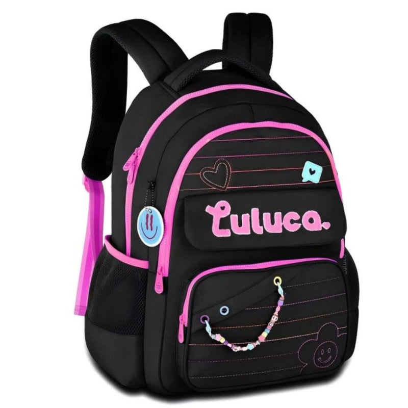 Mochila De Costas Luluca Escolar Feminina Juvenil Meninas Garotas Estilosa Alça Megalomania