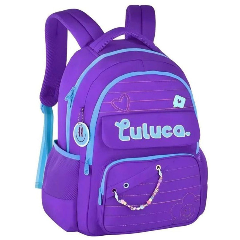 Mochila De Costas Luluca Escolar Feminina Juvenil Meninas Garotas Estilosa Alça Megalomania