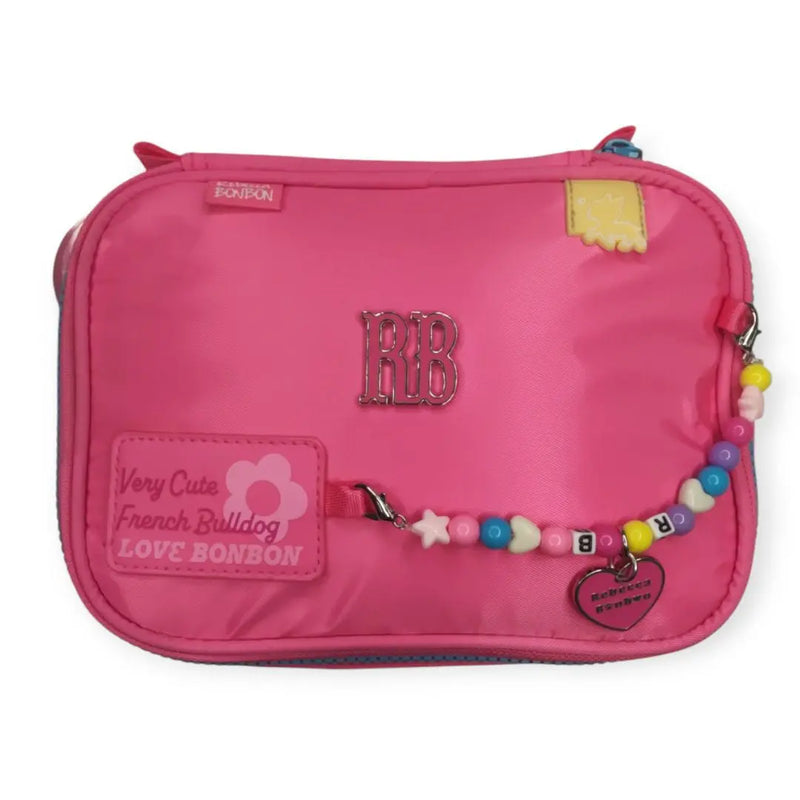 Estojo Box Rebecca Bonbon Miçangas Verde Claro Rosa Preto Roxo Juvenil Lápis Escolar Chaveiro Meninas Feminino Clio Megalomania