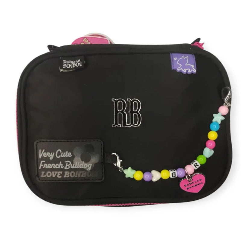 Estojo Box Rebecca Bonbon Miçangas Verde Claro Rosa Preto Roxo Juvenil Lápis Escolar Chaveiro Meninas Feminino Clio Megalomania