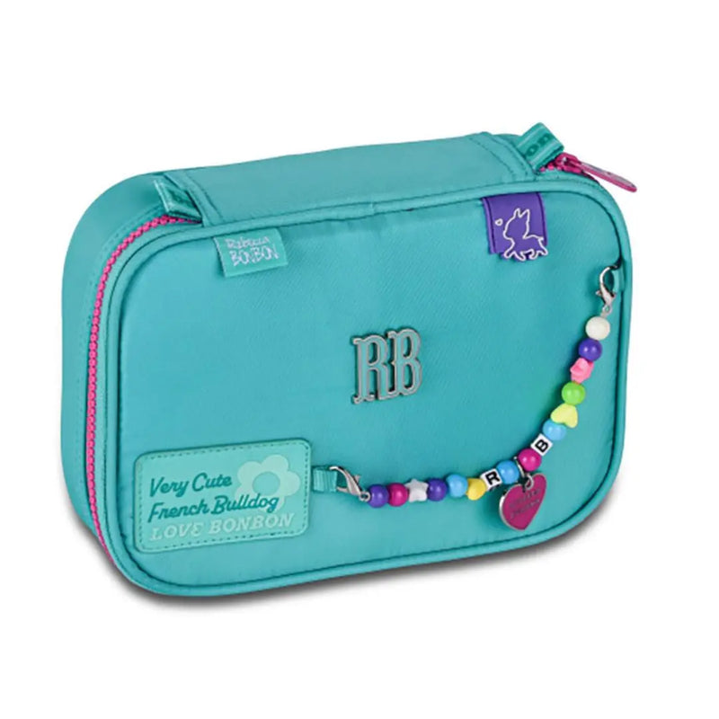Estojo Box Rebecca Bonbon Miçangas Verde Claro Rosa Preto Roxo Juvenil Lápis Escolar Chaveiro Meninas Feminino Clio Megalomania