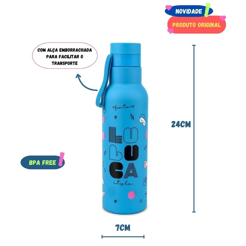 Garrafa Termica Squeeze Luluca Inox Lançamento Volta Aulas