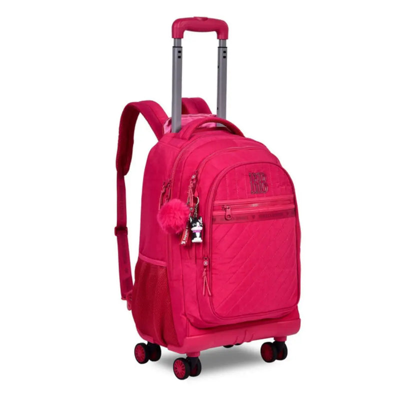 Mochila Carrinho Rebecca Bonbon Preto Rosa Lilás Escolar Juvenil Feminino Meninas Clio Megalomania