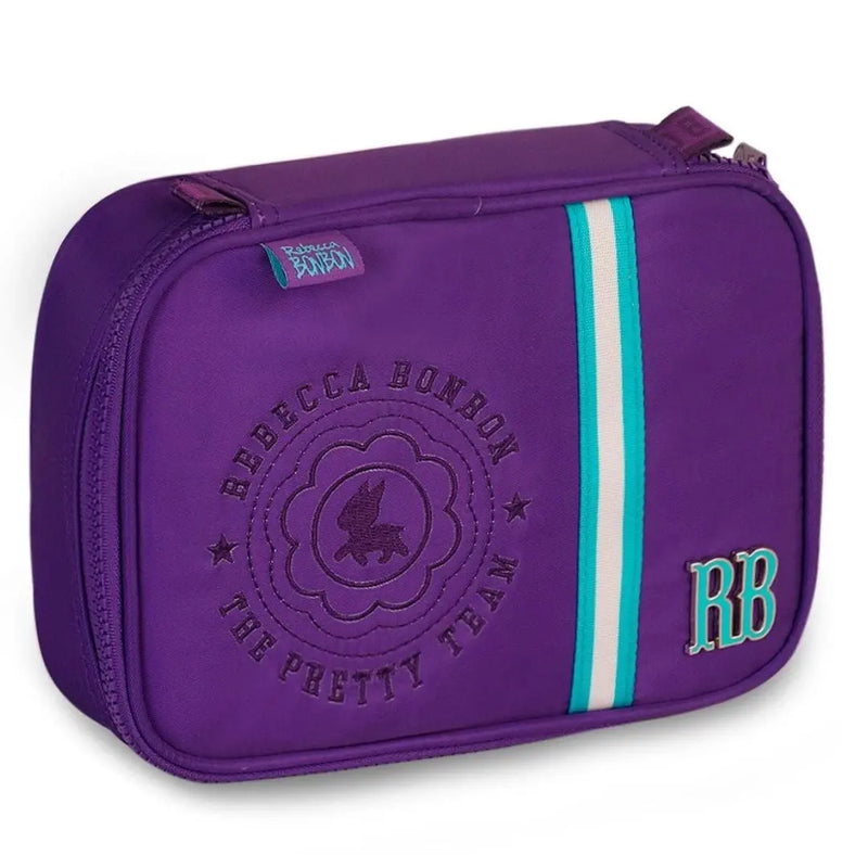 Estojo Box Rebecca Bonbon Preto Rosa Roxo Juvenil Feminino Meninas Escolar Clio Megalomania