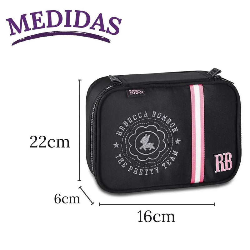 Estojo Box Rebecca Bonbon Preto Rosa Roxo Juvenil Feminino Meninas Escolar Clio Megalomania