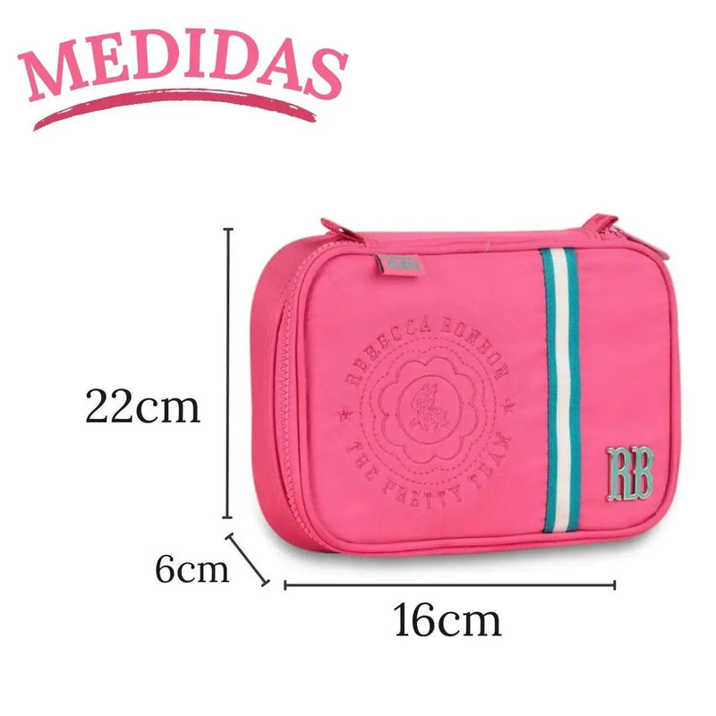 Estojo Box Rebecca Bonbon Preto Rosa Roxo Juvenil Feminino Meninas Escolar Clio Megalomania