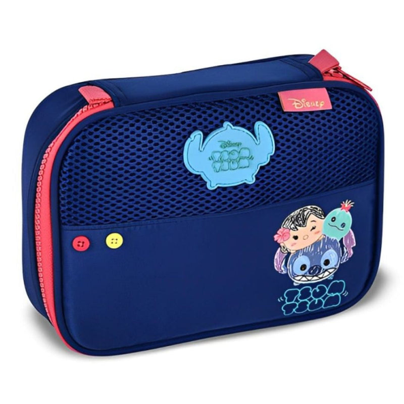 Estojo Simples Box Tsum Tsum Stitch Disney Escolar Original 36 Elastico 100 Pens Megalomania