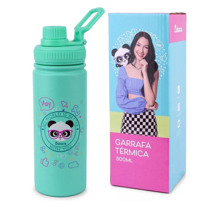 Garrafa Termica Squeeze Luluca 500ml Esportes Aulas Inox Esporte Academia