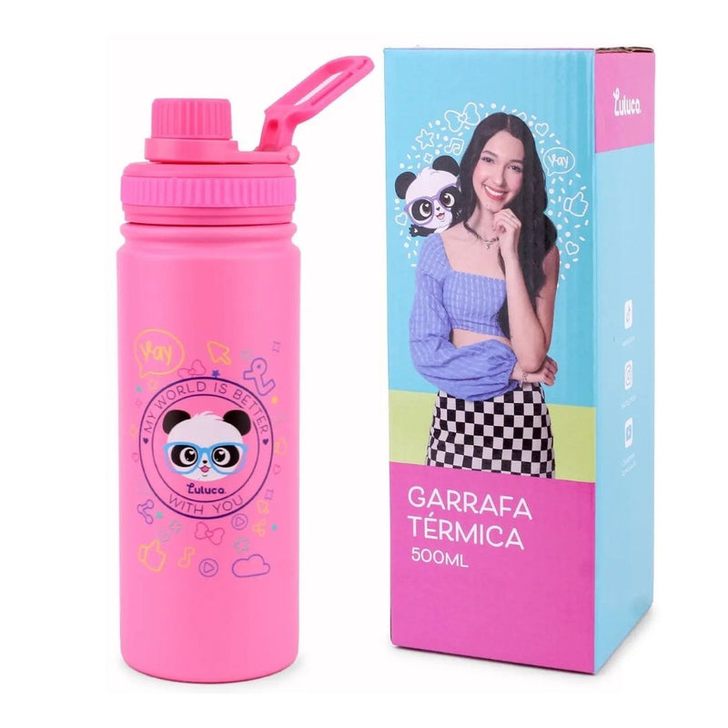 Garrafa Termica Squeeze Luluca 500ml Esportes Aulas Inox Esporte Academia