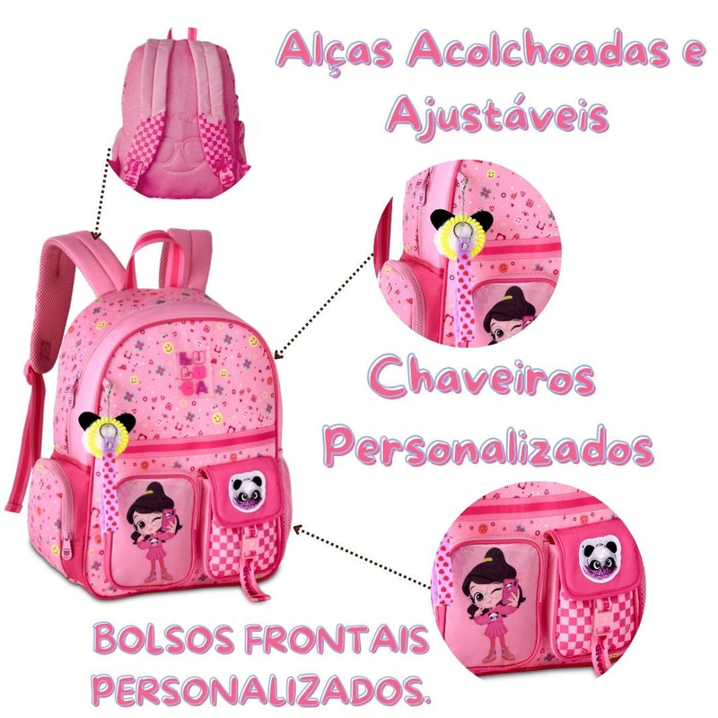 Mochila De Costas Luluca Infantil Rosa Colorida Games Youtube Grande Escolar Espaçosa Feminina