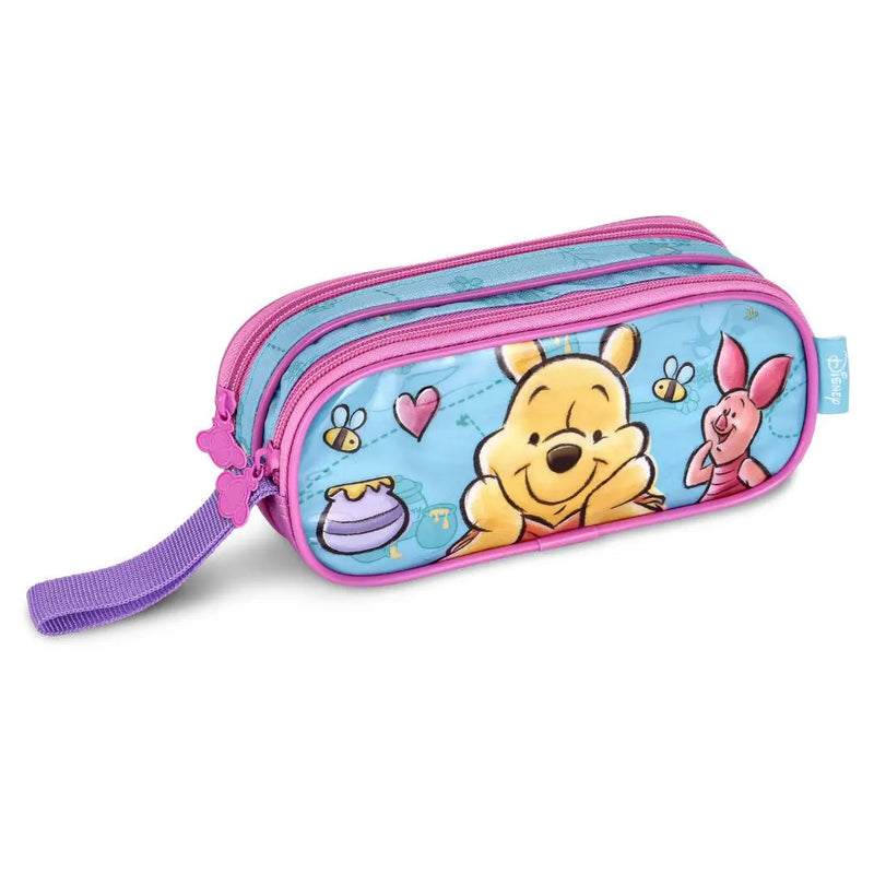 Estojo Duplo Ursinho Pooh Infantil Colorido Escolar Fun Unissex Cem Lápis Resistente Personalizado Durável Grande Megalomania