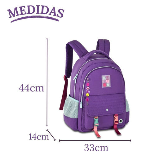 Kit Mochila Costas Luluca Lilás Estojo Box Juvenil Escolar Meninas Feminino Clio