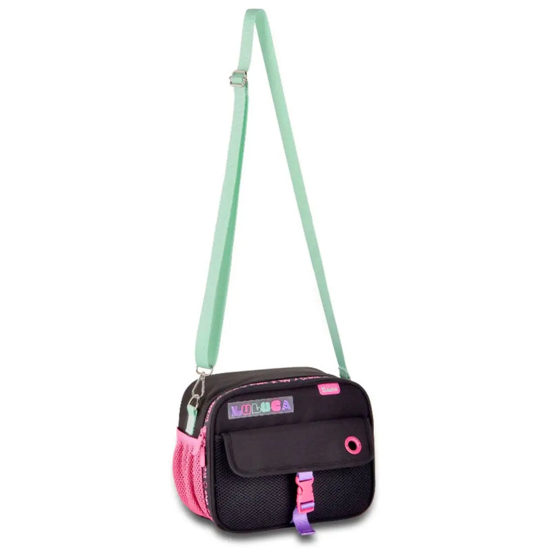 Lancheira Térmica Lilás Preto Rosa Luluca Juvenil Escolar Feminina Lanche Bolsa Clio Megalomania