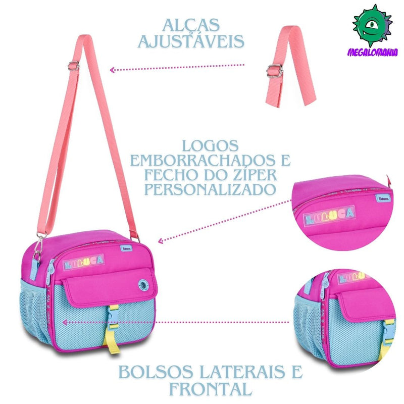 Kit Lancheira Térmica Luluca Estojo Box Escolar Juvenil Colorido Meninas Lápis Clio
