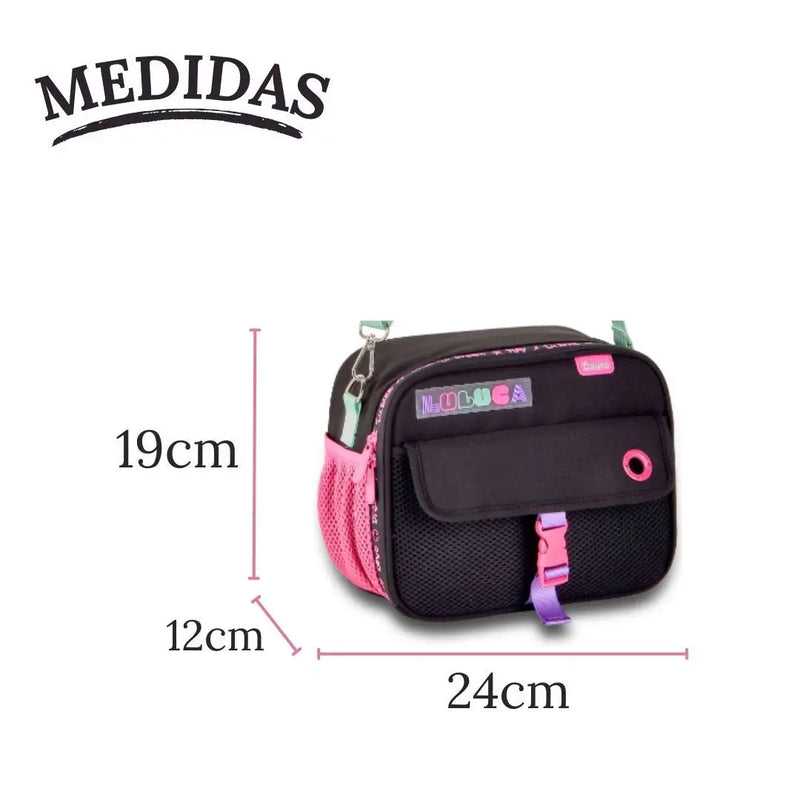 Kit Lancheira Térmica Estojo Box Preto Lanche Escolar Lápis Juvenil Feminino Clio Megalomania