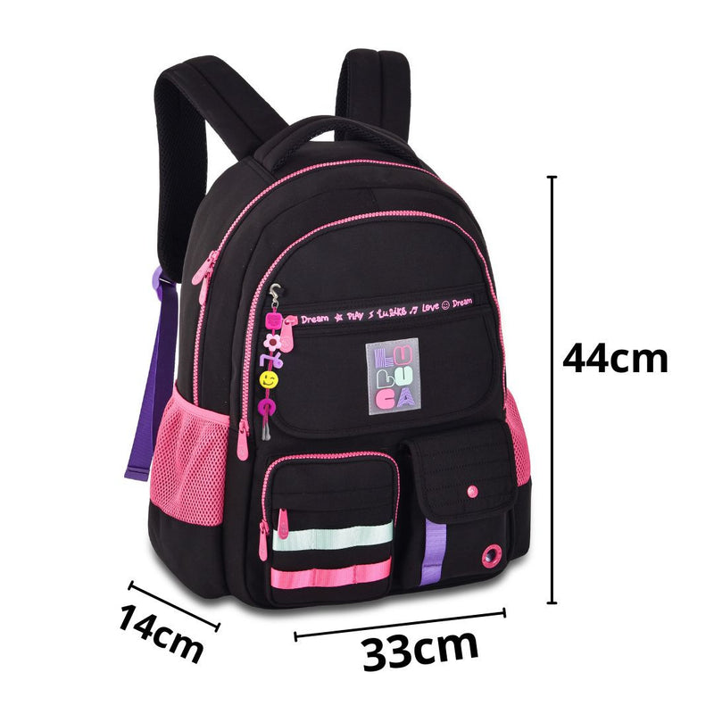 Mochila De Costas Luluca Games Juvenil Infantil Colorida Espaçosa Grande Escolar Volta as Aulas 2025
