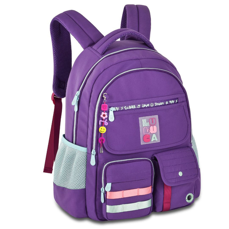 Mochila De Costas Luluca Games Juvenil Infantil Colorida Espaçosa Grande Escolar Volta as Aulas 2025