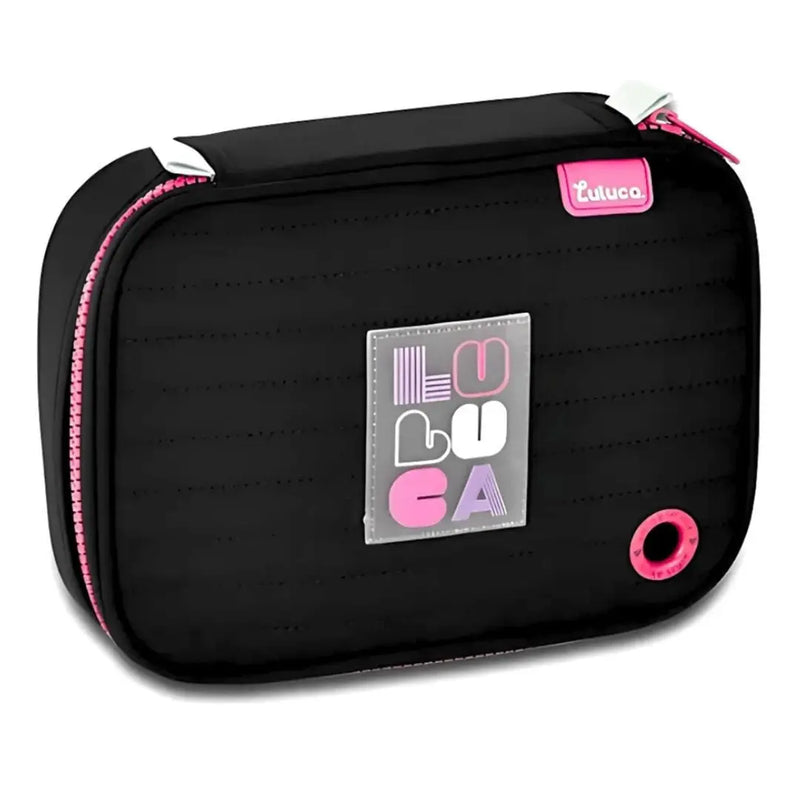 Estojo Box Grande Lilás Preto Rosa Luluca Juvenil Meninas Escolar Colorido Clio Megalomania