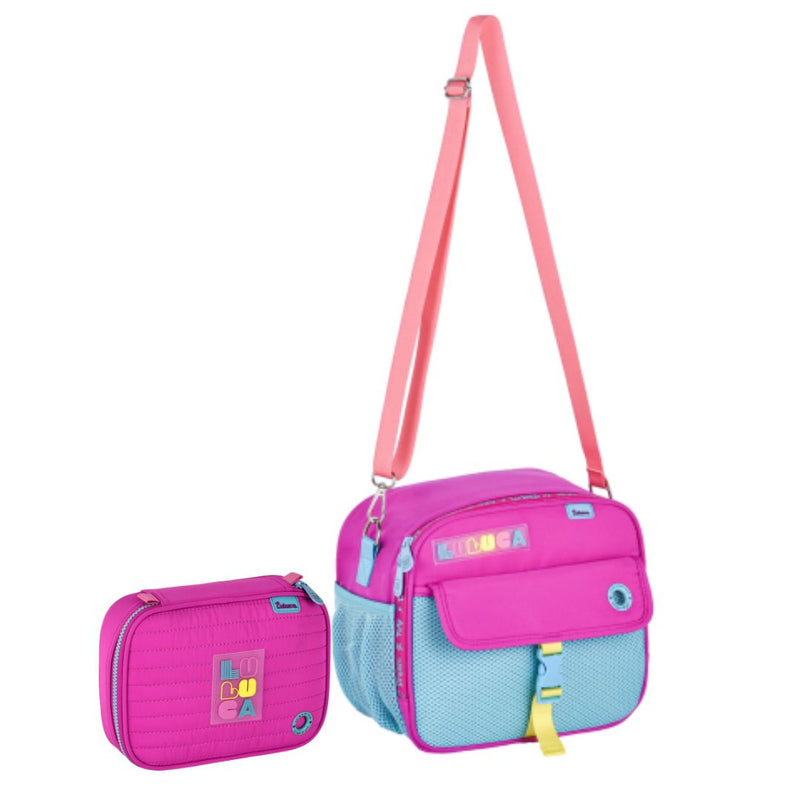 Kit Lancheira Térmica Luluca Estojo Box Escolar Juvenil Colorido Meninas Lápis Clio