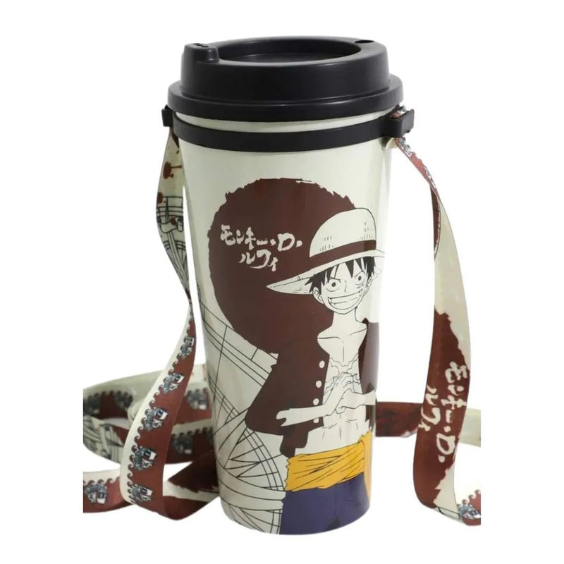 Copo Com Cordão Canudo 1000ML One Piece Luffy Bússola Passeio Nerd Anime Geek Pirata Presente Megalomania