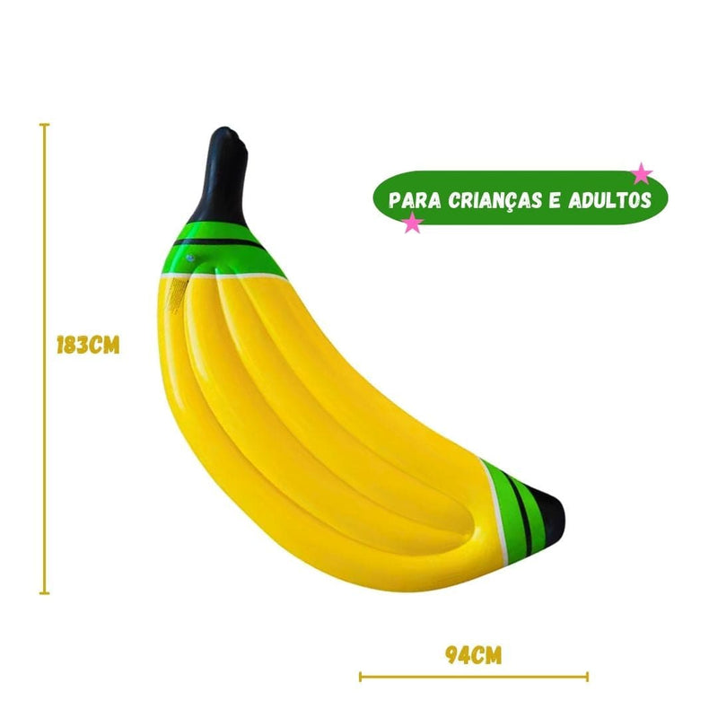 Boia Colchão Formato Banana Piscina Mar 183cm x 94cm Adulto Criança Verão Diversão Megalomania