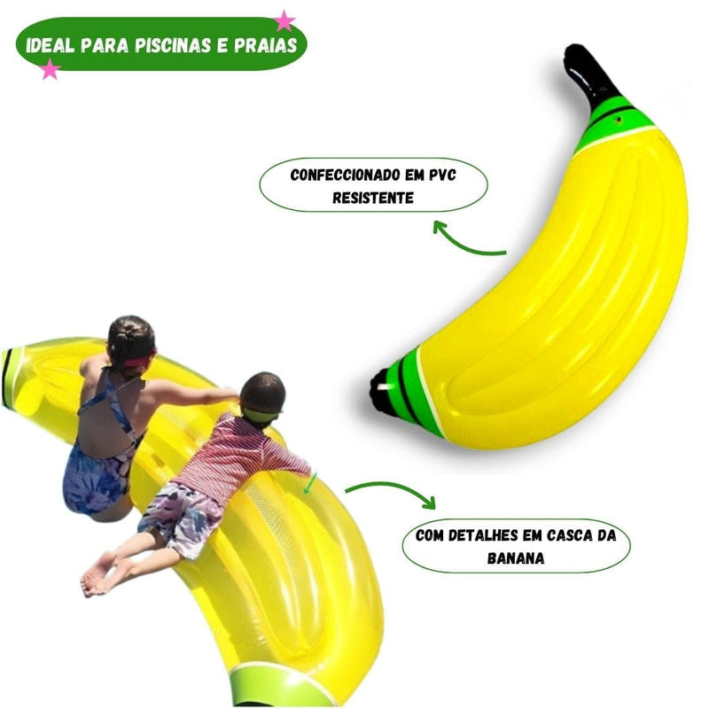 Boia Colchão Formato Banana Piscina Mar 183cm x 94cm Adulto Criança Verão Diversão Megalomania