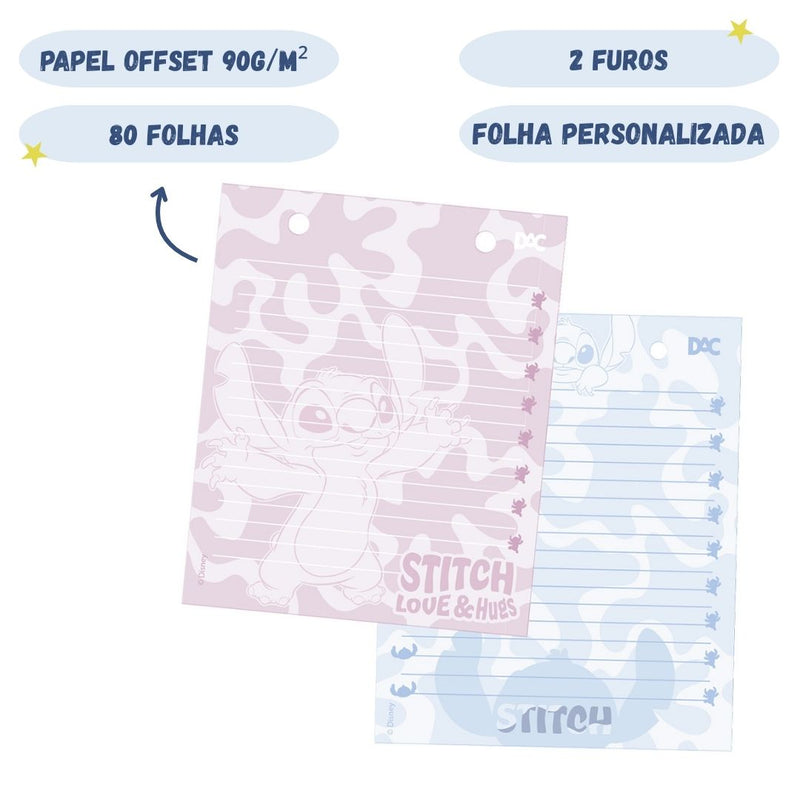 Refil Mini Fichario A6 8 Folhas 2 Furos Escolar Volta as Aulas Organização Colegial Ponto Criativo