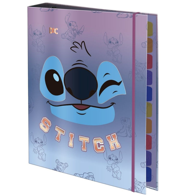 Fichário Caderno Argolado Colegial Stitch 80 Folhas Escolar Disney Capa Dura Ponto Criativo