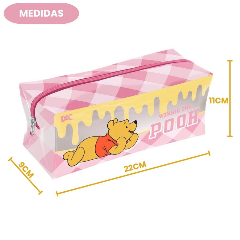 Estojo Simples Ursinho Pooh Juvenil Escolar Grande Feminino Ponto Criativo
