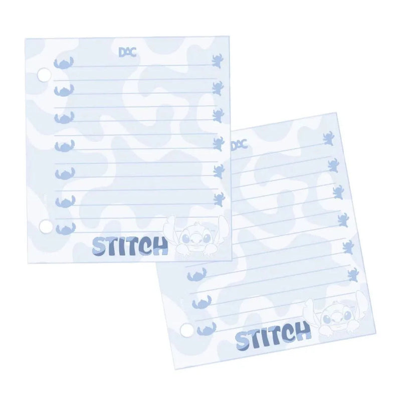 Refil Mini Fichário Stitch A6 80 Folhas 02 Furos Disney Volta as Aulas Escolar Colegial Estudo Ponto Criativo