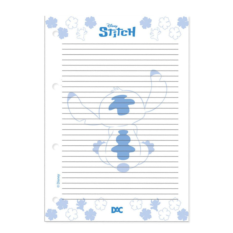 Refil Fichário Universitário Stitch A7 4 Furos 96 Folhas Escolar Volta as Aulas Disney DAC Ponto Criativo