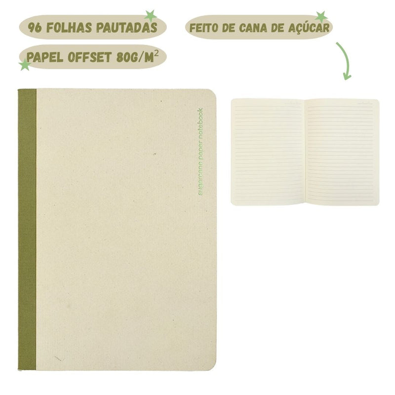 Caderno Ecológico Colegial A5 92 Folhas Organização Trabalho Estudos Anotações Escolar Ponto Criativo